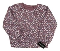 Nové - Vínová květovaná mikina s králíky Dunnes