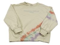 Béžová mikina s batikováním a nápisem S. Oliver