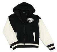 Černo-bílá propínací mikina s potiskem a kapucí - Brawl Stars