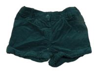 Tmavozelené manšestrové kraťasy C&A