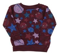 Vínová mikina s hvězdami a planetami Primark