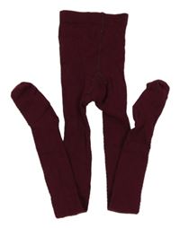 Vínové vzorované punčocháče H&M