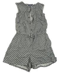 Černý vzorovaný lehký kraťasový overal Okaidi