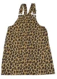 Hnědé riflové laclové šaty s leopardím vzorem Matalan