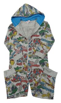 Šedá tepláková kombinéza s Marvel hrdiny a kapucí Primark