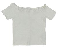 Bílé crop žabičkované tričko Primark