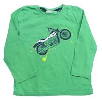 Zelené triko s motorkou kids