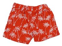 Červené kraťasy s bílými palmami LC WaIKIKI