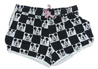 Černo-bílé kostkované bavlněné kraťasy s Mickeym Primark