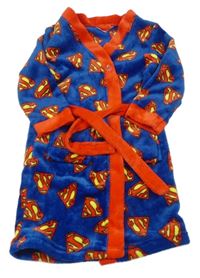Modro-červený plyšový župan - Superman 