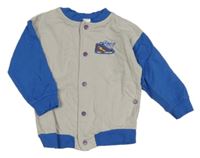 Šedo-modrá propínací mikina s botou Pep&Co