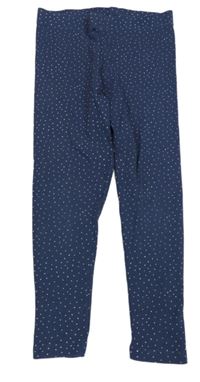 Tmavomodré žebrované puntíkaté legíny Next