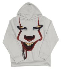 Bílá mikina s potiskem a kapucí 