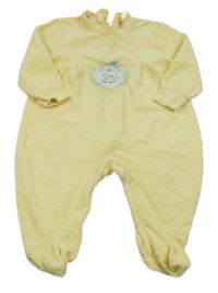 Žlutý žebrovaný sametový overal s koalou 