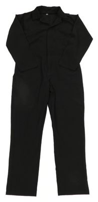 Černý lehký kalhotový overal s límečkem 