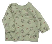 Zelená mikina s kočkami Primark