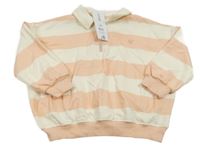 Nové - smetanovo-meruňková pruhovaná mikina s límečkem George