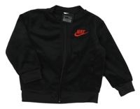 Černá sametová propínací mikina s logem Nike