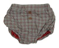 Šedo-červené kostkované podšité kraťasy 