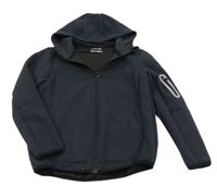 Tmavomodrá propínací thermo mikina s kapucí Primark