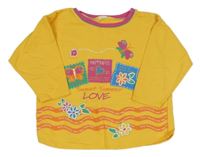 Žlutá mikina s obrázky 