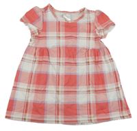 Bílo-růžové kostkované šaty H&M