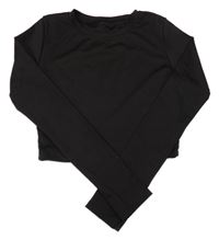 Černé sportovní crop triko 