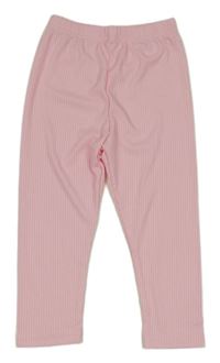 Růžové žebrované legíny 