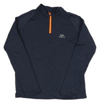 Tmavomodrá therno mikina s nápisem Kalenji