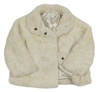 Bílý kožešinový podšitý kabátek H&M