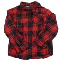 Červeno-černá kostkovaná flanelová košile Primark