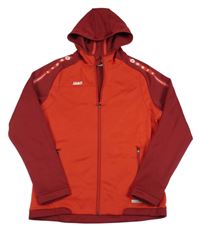 Jahodovo-vínová propínací thermo mikina s logem a kapucí Jako