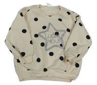 Smetanovo-černá puntíkatá mikina s hvězdou LC Waikiki