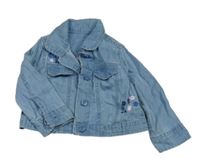 Světlemodrá lehká riflová halenka s květy George