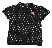 Černo-bílá propínací vesta se srdíčky Disney