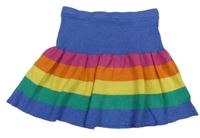 Modro-barevná pruhovaná úpletová sukně 