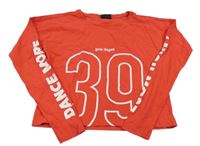 Červené crop triko s číslem Page one young