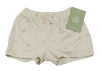 Nové - Béžové květované kraťasy H&M