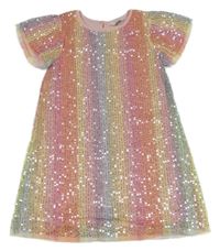 Barevné tylové šaty s flitry Primark