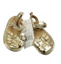 Nové - Zlaté lesklé páskové sandálky F&F