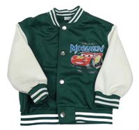 Tmavozeleno-smetanová baseballová mikina - Auta 