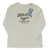 Nové - Bílé triko s nápisy Jack & Jones