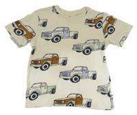 Béžové tričko s auty H&M