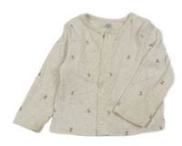 Béžové melírované žebrované propínací triko s medvídky F&F