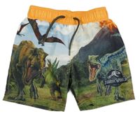 Oranžovo-barevné plážové kraťasy s diny - Jurský svět 