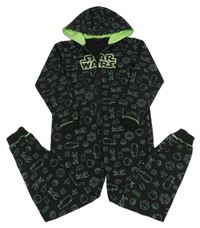 Černo-zelená tepláková kombinéza s obrázky a kapucí - StarWars Primark