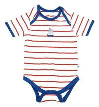 Bílo-červeno-modré pruhované body s loďkou Liegelind