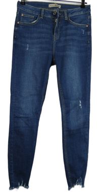 Dámské tmavomodré skinny rifle s prošoupáním Denim 