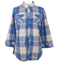 Dámská modro-bílo-červená kostkovaná halenka M&S