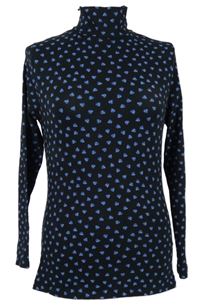 Dámské tmavomodré vzorované triko s rolákem M&S